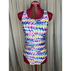 Speedo one piece swimsuit racerback pink blue